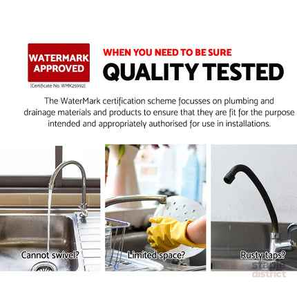 Cefito Kitchen Mixer Tap Mixer Rectangle Sink Faucet Basin Laundry Black - Furniture > Bathroom > Tap & Sink Accessories