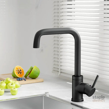 Cefito Kitchen Mixer Tap Mixer Rectangle Sink Faucet Basin Laundry Black - Furniture > Bathroom > Tap & Sink Accessories
