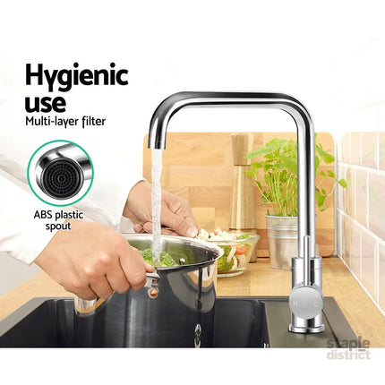 Cefito Kitchen Mixer Tap Mixer Rectangle Sink Faucet Basin Laundry Chrome - Furniture > Bathroom > Tap & Sink