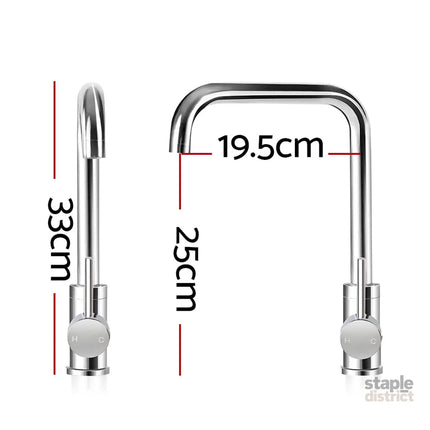 Cefito Kitchen Mixer Tap Mixer Rectangle Sink Faucet Basin Laundry Chrome - Furniture > Bathroom > Tap & Sink