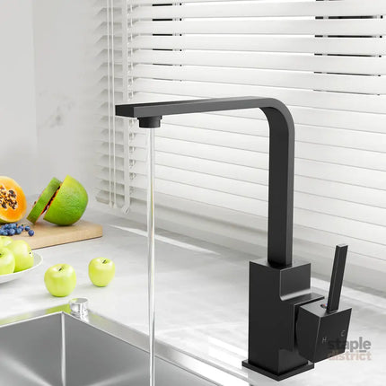 Cefito Kitchen Mixer Tap Mixer Square Sink Faucet Basin Laundry Black - Furniture > Bathroom > Tap & Sink Accessories