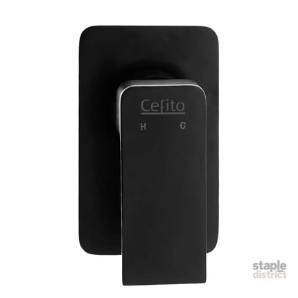 Cefito Shower Mixer Tap Wall Bath Taps Brass Hot Cold Basin Bathroom Black - Home & Garden > Bathroom Accessories >