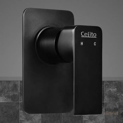 Cefito Shower Mixer Tap Wall Bath Taps Brass Hot Cold Basin Bathroom Black - Home & Garden > Bathroom Accessories >