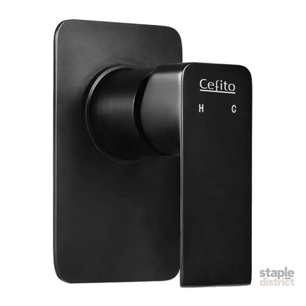 Cefito Shower Mixer Tap Wall Bath Taps Brass Hot Cold Basin Bathroom Black - Home & Garden > Bathroom Accessories >