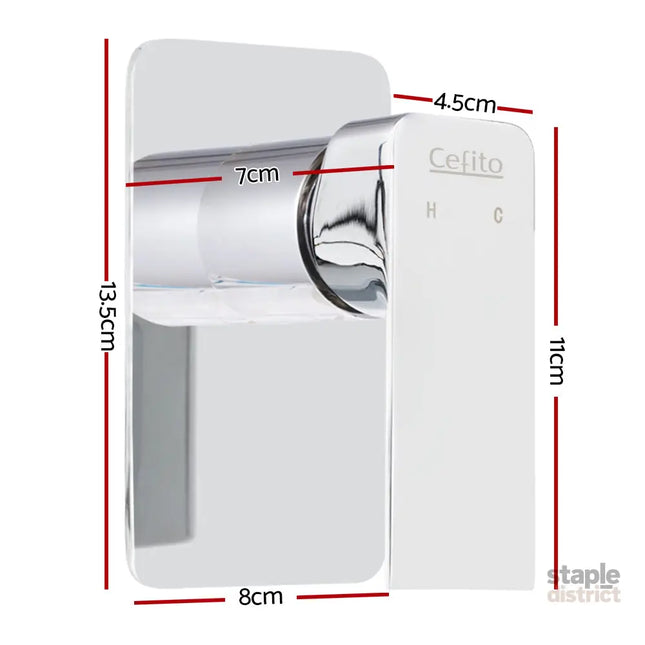 Cefito Shower Mixer Tap Wall Bath Taps Brass Hot Cold Basin Bathroom Chrome - Home & Garden > Bathroom Accessories >