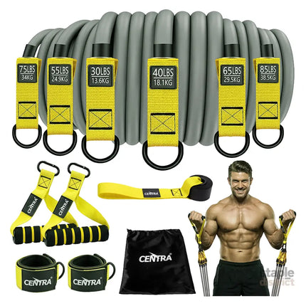 Centra 12 Pcs Resistance Bands Set Heavy Duty Workout Bands Strength Training-2050059020710055944
