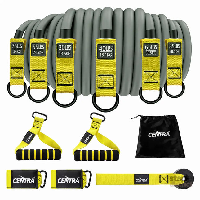 Centra 12 Pcs Resistance Bands Set Heavy Duty Workout Bands Strength Training-2050059020710055937