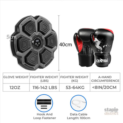 Centra Punching Box With 12OZ Boxing Glove Black-2029387247442333698