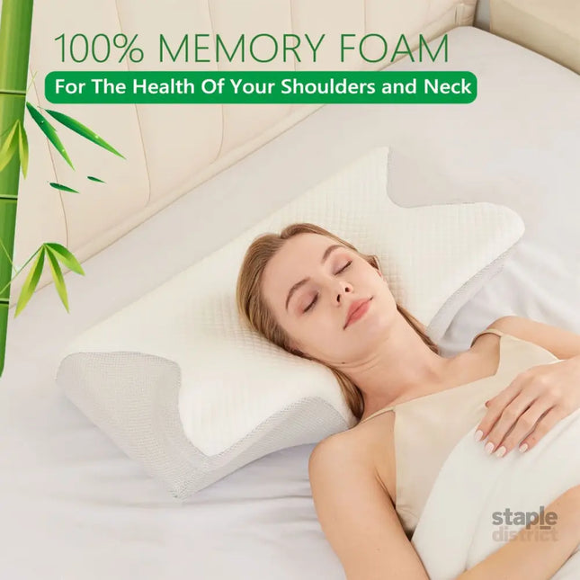 Cervical Neck Pillow for Neck Pain Relief 2 in 1 Ergonomic Orthopedic Bed Pillow for Sleeping Memory Foam Pillows for