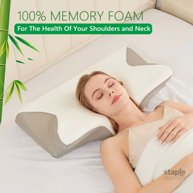Cervical Neck Pillow for Neck Pain Relief 2 in 1 Ergonomic Orthopedic Bed Pillow for Sleeping Memory Foam Pillows for