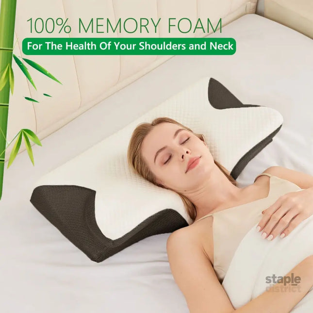Cervical Neck Pillow for Neck Pain Relief 2 in 1 Ergonomic Orthopedic Bed Pillow for Sleeping Memory Foam Pillows for