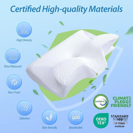 Cervical Neck Pillow for Neck Pain Relief 2 in 1 Ergonomic Orthopedic Bed Pillow for Sleeping Memory Foam Pillows for