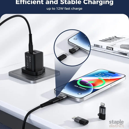 CHOETECH CR-001-GY Mfi iPhone to USB-C USB Adapter - Black - Electronics > Mobile Accessories > Phone Chargers