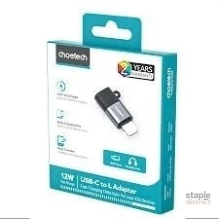 CHOETECH CR-001-GY Mfi iPhone to USB-C USB Adapter - Black - Electronics > Mobile Accessories > Phone Chargers