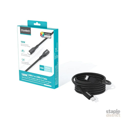 CHOETECH XCC-1008 USB-C-C PD100W M to M Fast charging Cable 1M Black - Electronics > Mobile Accessories > Phone Chargers