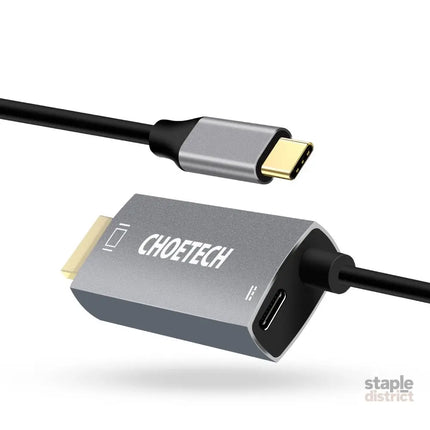 CHOETECH XCH-M180-GY-V2 Unidirectional Adapter USB-C (male) to HDMI 4K 60Hz (male) + PD100W Power Delivery 1.8M