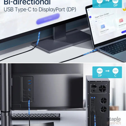 CHOETECH XCP-1803 USB-C To DisplayPort Cable 8K@30Hz 1.8M Two-Way - Appliances > TV > TVs & Accessories