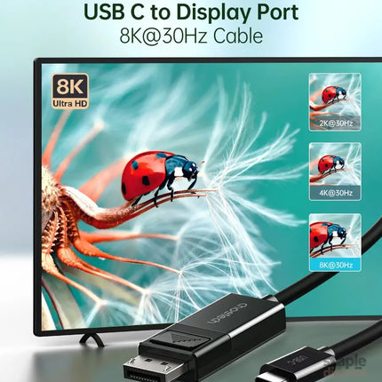 CHOETECH XCP-1803 USB-C To DisplayPort Cable 8K@30Hz 1.8M Two-Way - Appliances > TV > TVs & Accessories