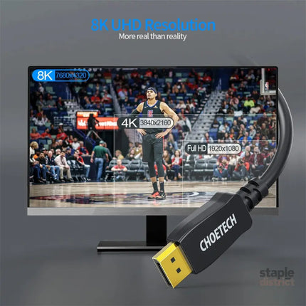 CHOETECH XDD01 DP to DP Cable 2M 8K 60Hz - Appliances > TV > TVs & Accessories
