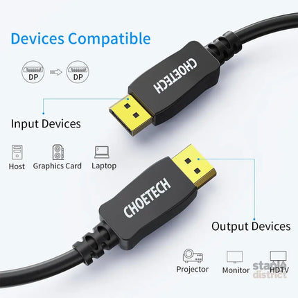 CHOETECH XDD01 DP to DP Cable 2M 8K 60Hz - Appliances > TV > TVs & Accessories
