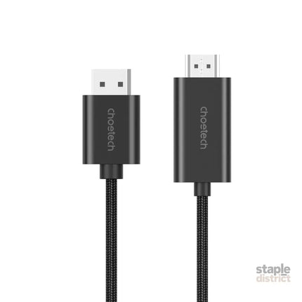 CHOETECH XDH01 4K 60Hz DisplayPort Male to HDMI Male Braided Cable 2M - Appliances > TV > TVs & Accessories