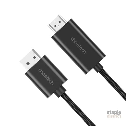 CHOETECH XDH01 4K 60Hz DisplayPort Male to HDMI Male Braided Cable 2M - Appliances > TV > TVs & Accessories