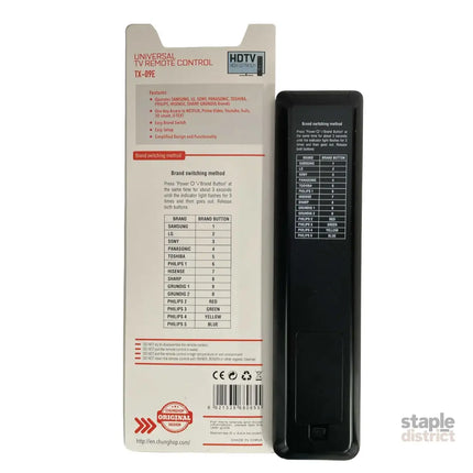 Chunghop Universal TV Remote TX-09E -3D For Smart TVs HDTV LED LCD - Appliances > TV > TVs & Accessories