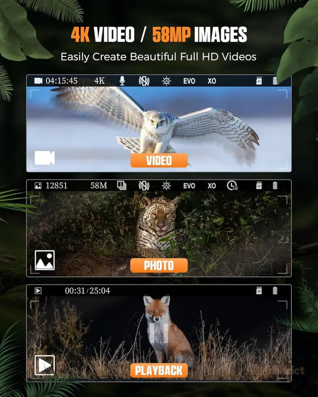 CIGMAN 4K Night Vision Binoculars 3.99’’ Large HD Display 58MP Night Photos 5000mAh Battery IP65 Waterproof 5X Zoom