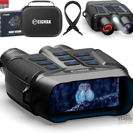 CIGMAN 4K Night Vision Binoculars 3.99’’ Large HD Display 58MP Night Photos 5000mAh Battery IP65 Waterproof 5X Zoom