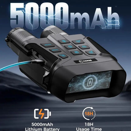 CIGMAN 4K Night Vision Binoculars 3.99’’ Large HD Display 58MP Night Photos 5000mAh Battery IP65 Waterproof 5X Zoom
