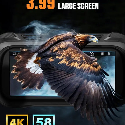 CIGMAN 4K Night Vision Binoculars 3.99’’ Large HD Display 58MP Night Photos 5000mAh Battery IP65 Waterproof 5X Zoom