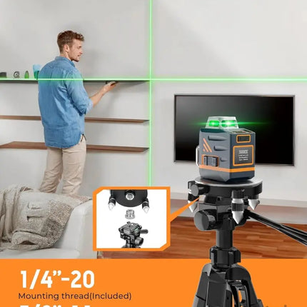 CIGMAN 59-inch Lightweight Adjustable Laser Level Tripod with 3-Way Swivel Pan Head Bubble Level Phone Holder Quick