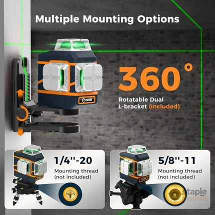 CIGMAN Laser Level CM-801 Laser Level Self Leveling 3x360°3D Green Cross Line for Decoration and Picture Hanging with