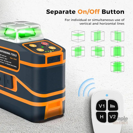 CIGMAN Laser Level CM-801 Laser Level Self Leveling 3x360°3D Green Cross Line for Decoration and Picture Hanging with