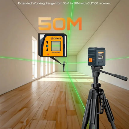 Cigman Line Laser 100ft Self Leveling Laser Level with Magnetic Bracket Green Laser Level for Picture Hanging Home