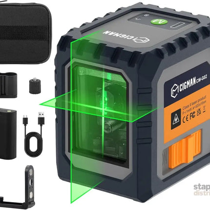 Cigman Line Laser 100ft Self Leveling Laser Level with Magnetic Bracket Green Laser Level for Picture Hanging Home