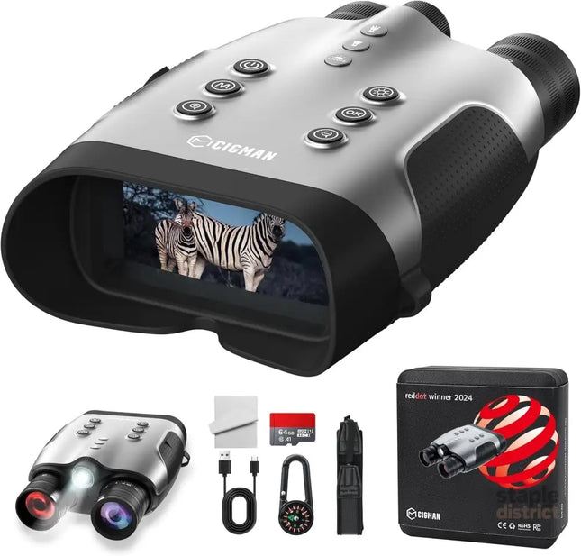 CIGMAN True 4K Night Vision Binoculars,Infrared Goggles with Full-Color Low-Light Imaging 7-Layer Coated Lens,18H