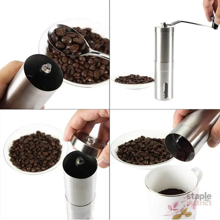 Coffee Bean Grinder - Stainless Steel Ceramic Burr Manual Hand Crank Nut Mill - Appliances > Kitchen Appliances >