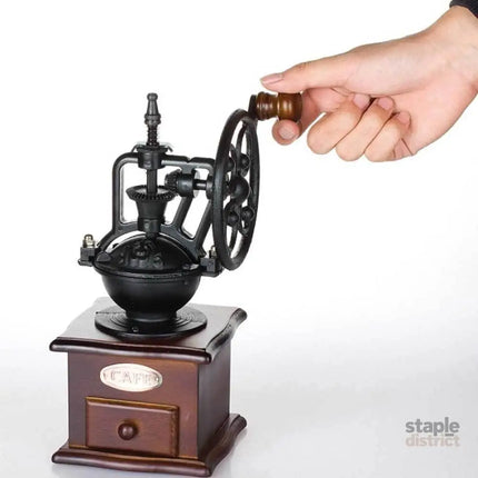 Coffee Bean Grinder - Vintage Retro Manual Wood Hand Wheel Nut Mill - Appliances > Kitchen Appliances > Coffee Machines