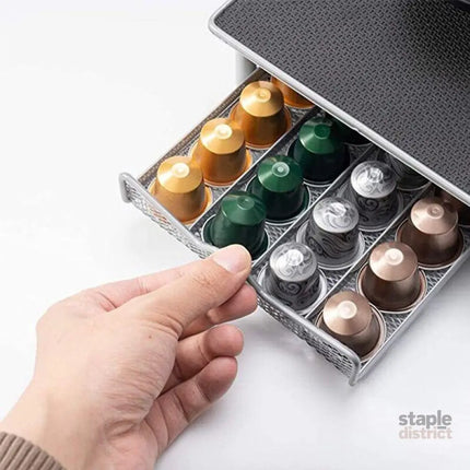 Coffee Capsule Drawer Holder for 40 Nespresso Pods with Non-Slip Top Rack - Appliances > Kitchen Appliances > Coffee