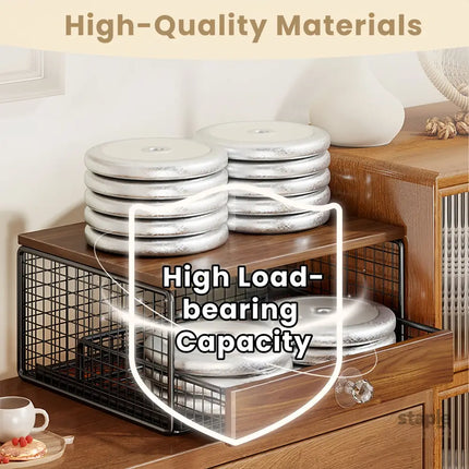 Coffee Machine Stand,Coffee Capsule Storage Kitchen Counter Organizer with Drawer& Wire Basket Space Saving Design No