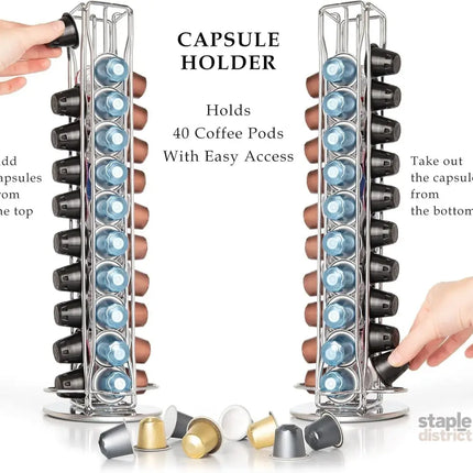 Coffee Pods Holder Storage Compatible with 40 Nespresso Pods - Appliances > Kitchen Appliances > Coffee Machines &