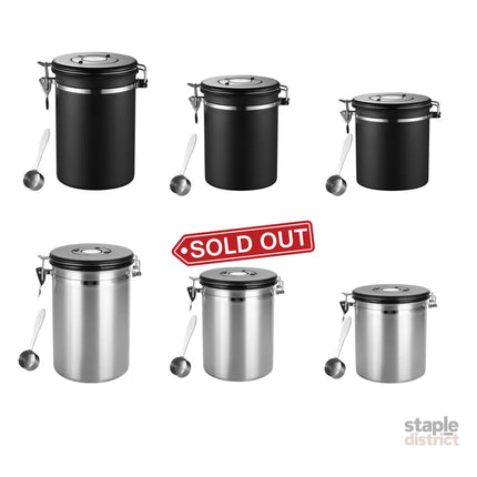 Coffee Powder Sealed Jar Airtight Storage Container for Kitchen Tea Sugar Beans - Silvery-1500ml - Appliances > Kitchen