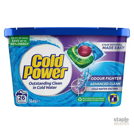 Cold Power Odour Fighter x 26 Laundry Detergent Capsules-2050056815797997568