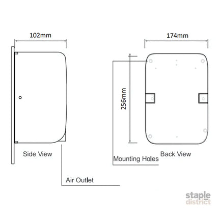 Compact Hand Dryer 700W - ABS Matte Black - Appliances > Washers Dryers & Irons > Dryers