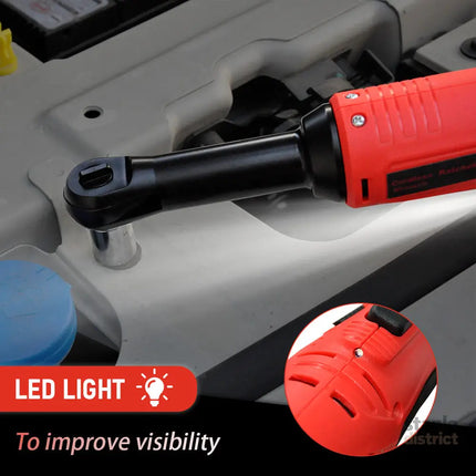 Cordless Electric Ratchet Wrench Set 12V Power Electric Ratchet Wrench 3/8inch 400 RPM Variable Speed with Sockets Two