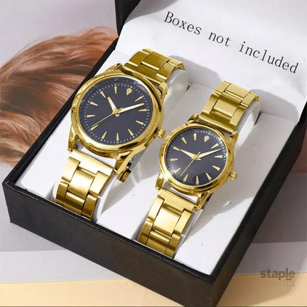 Couple Quartz Gold Watches Set - Fashion > Women’s Fashion > Women’s Watches