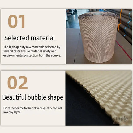 Cowhide Pressure Bubble Paper Roll Shock Absorbing Biodegradable Cushioning Wrap - 28x50m - Commercial > Packaging >