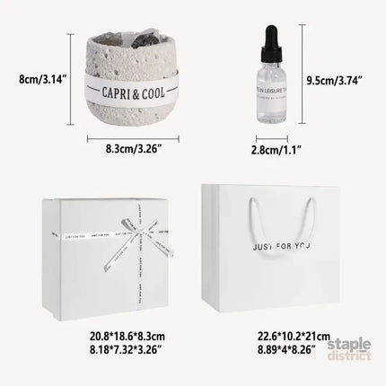 Crystal Stone Oil Diffuser Passive Aromatherapy Set White Natural Bedroom Decor - Blue Bellflower - Appliances > Aroma