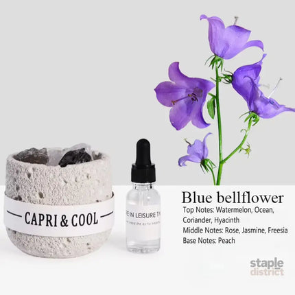 Crystal Stone Oil Diffuser Passive Aromatherapy Set White Natural Bedroom Decor - Blue Bellflower - Appliances > Aroma